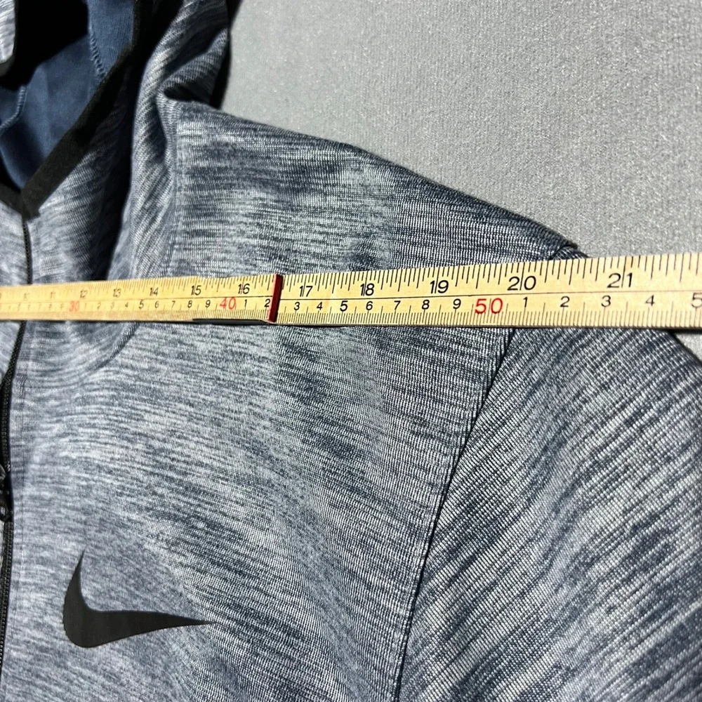 Nike Dri-FIT Full Zip Hoodie Mens XXL Blue Grey Space Dye Heather Athletic